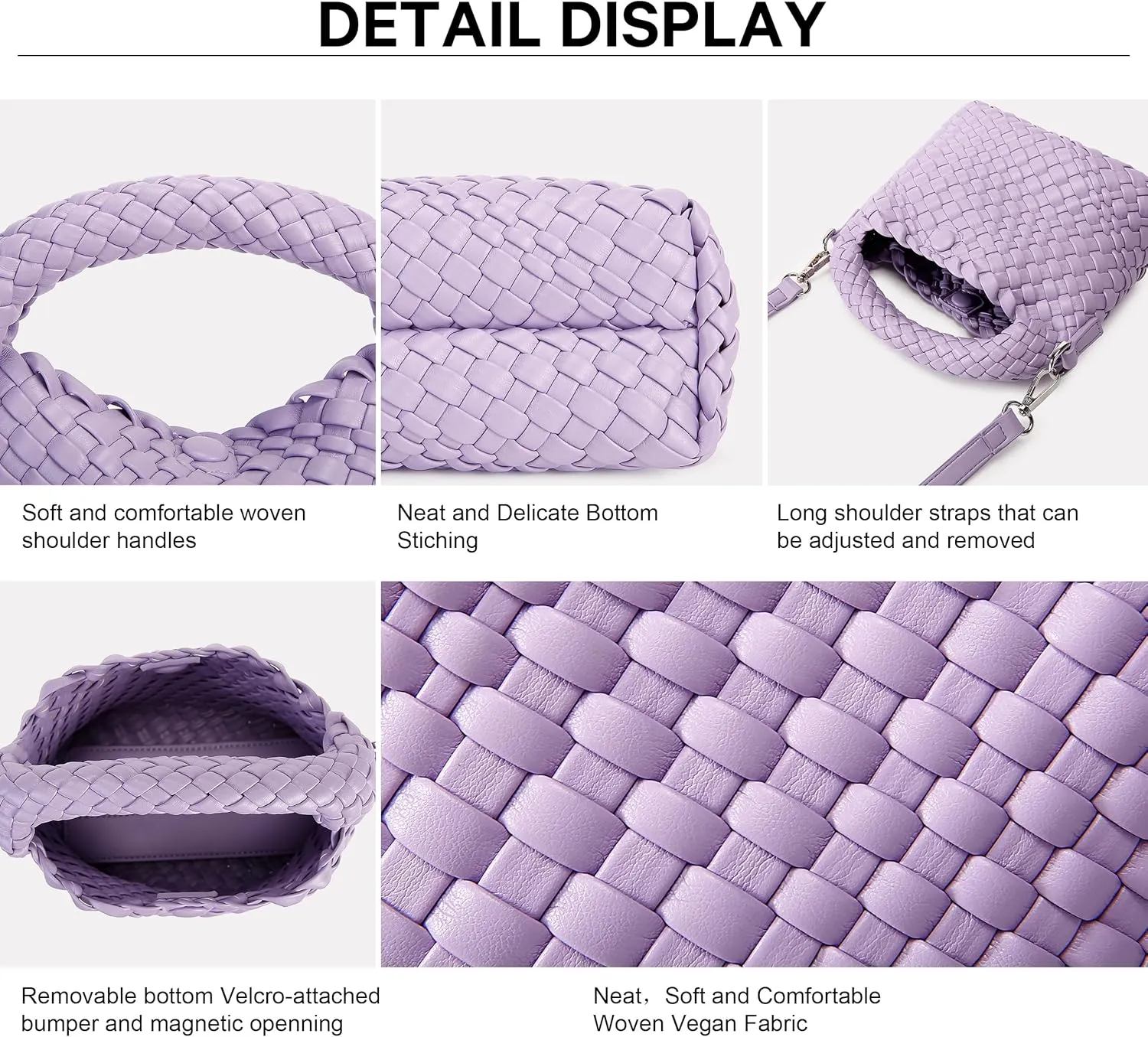 Fashion Small Woven Bag for Women, Handmade MINI HOBO Tote Bag Crossbody Handbag Travel Summer Beach Bag