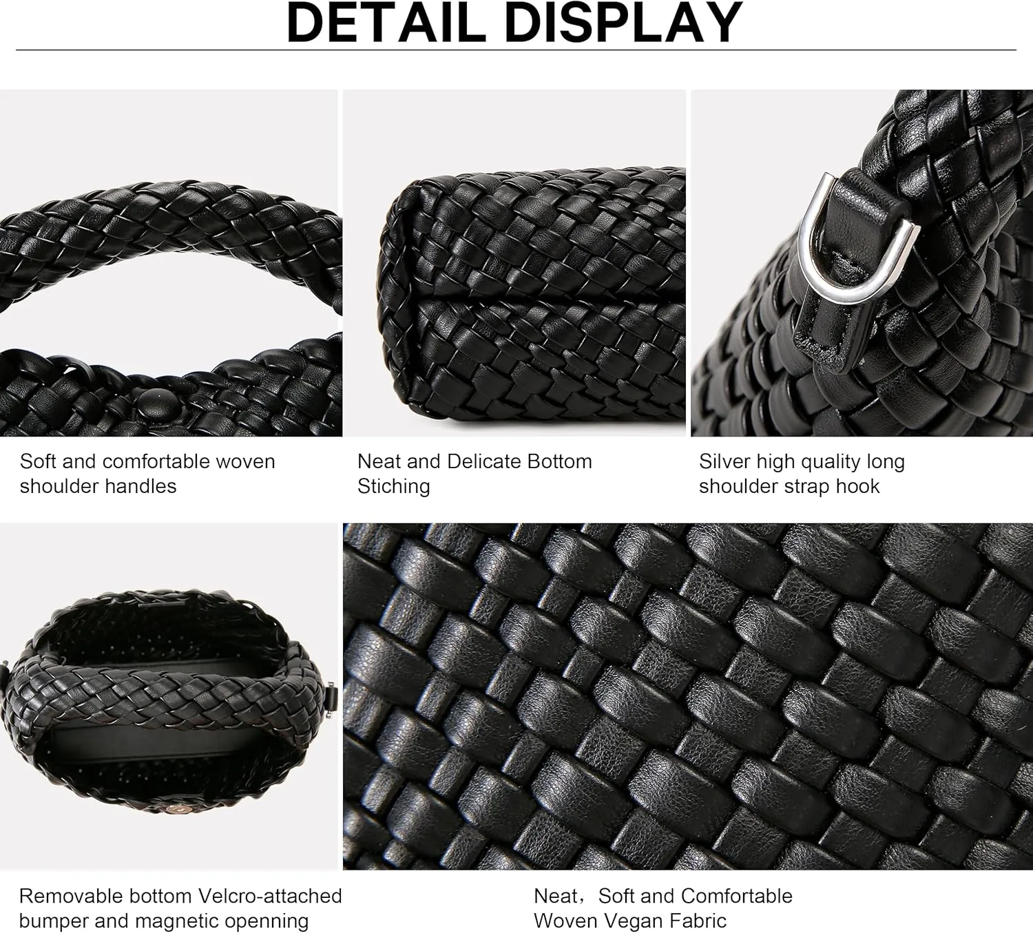 Fashion Small Woven Bag for Women, Handmade MINI HOBO Tote Bag Crossbody Handbag Travel Summer Beach Bag