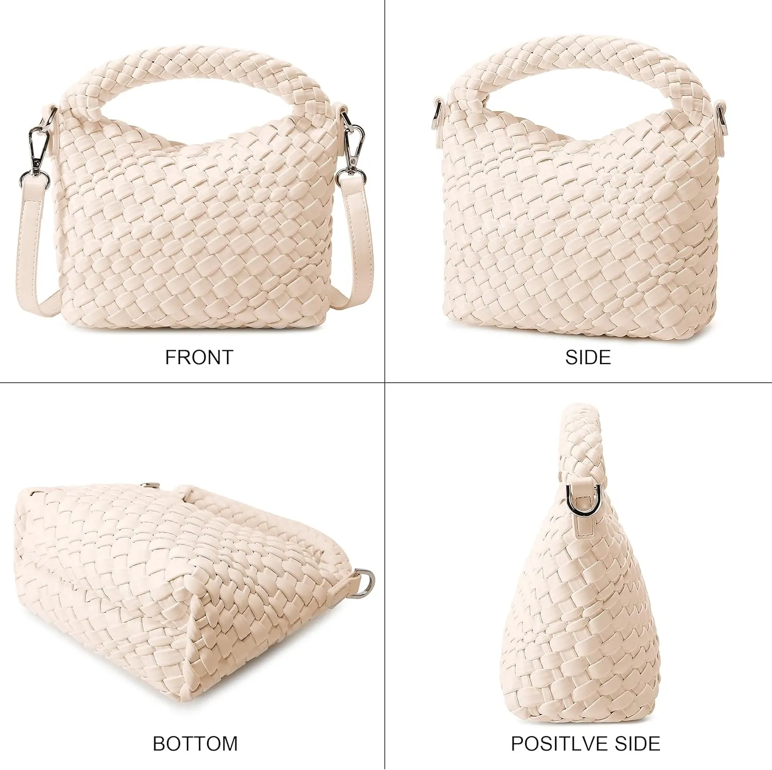 Fashion Small Woven Bag for Women, Handmade MINI HOBO Tote Bag Crossbody Handbag Travel Summer Beach Bag