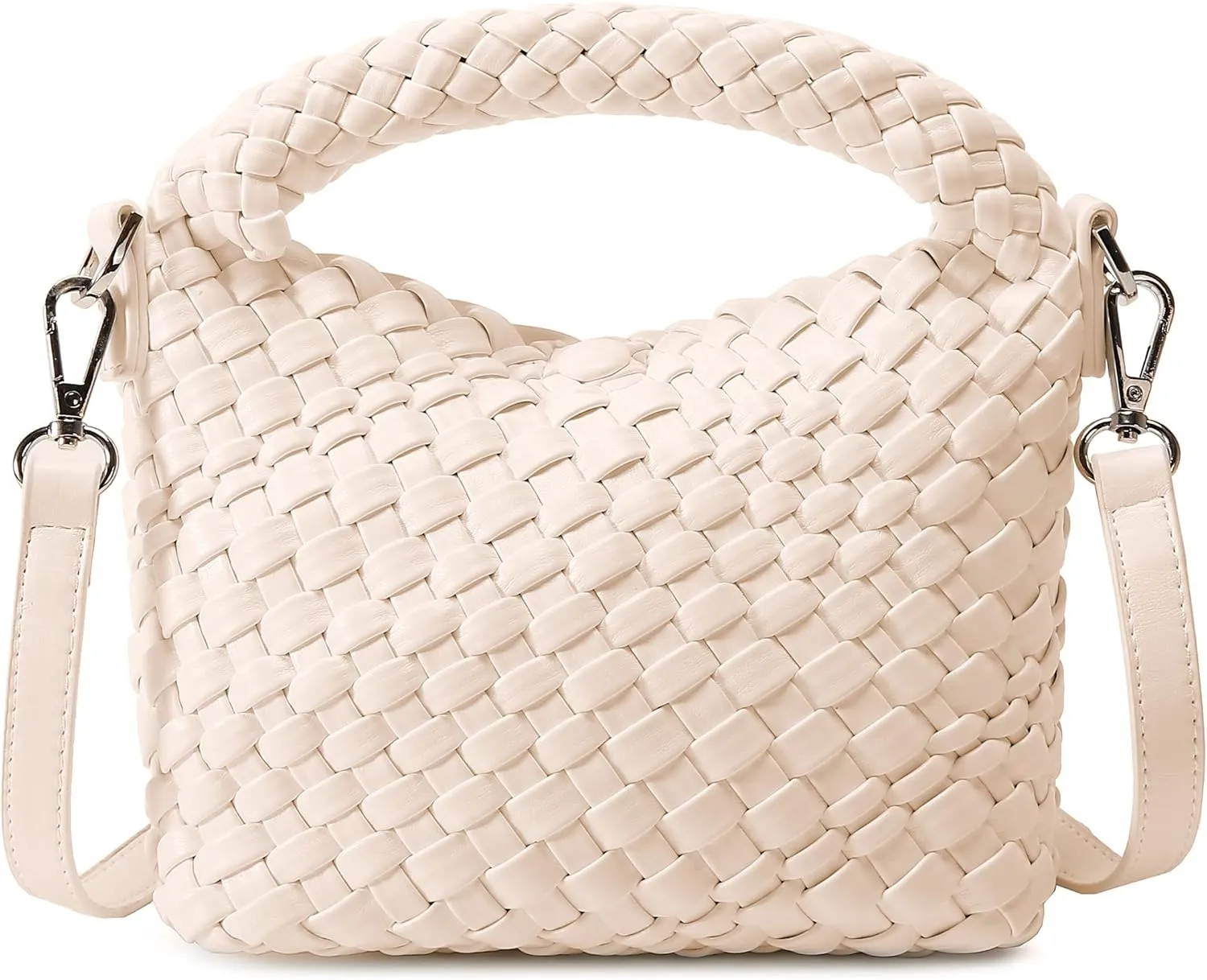 Fashion Small Woven Bag for Women, Handmade MINI HOBO Tote Bag Crossbody Handbag Travel Summer Beach Bag