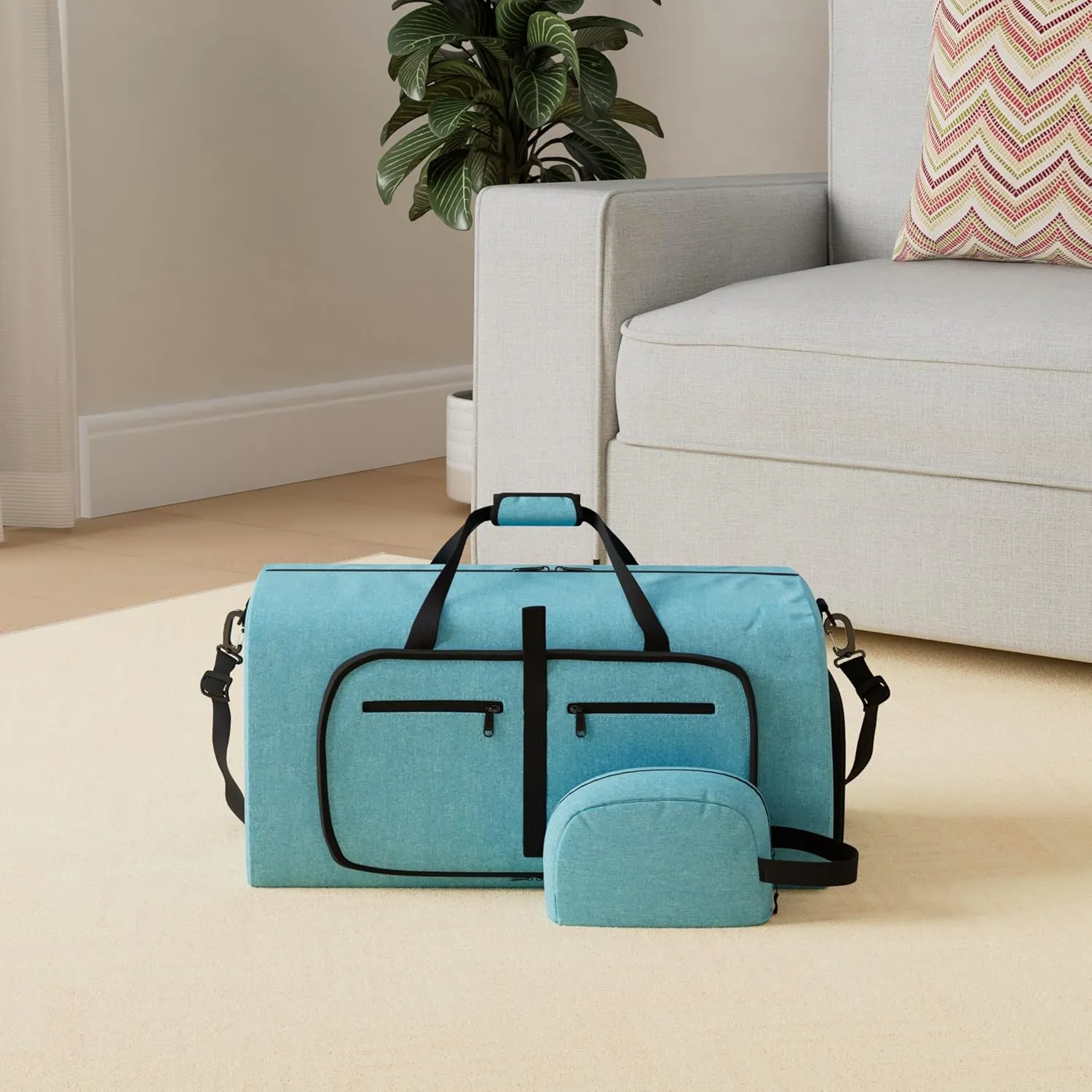 Felipe Varela Duffle Bag with Shoes Compartment and Adjustable Strap,Foldable Travel Duffel Bags for Men Women,Waterproof Duffel Bags