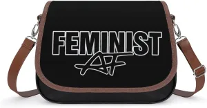 Feminist Crossbody Bags for Women Shoulder Bag Flap Handbags Leather Cross Body Purse