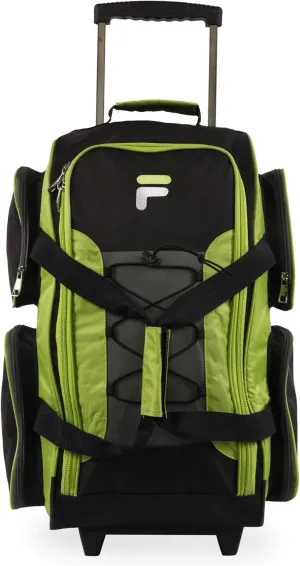 Fila 22" Lightweight Carry On Rolling Duffel Bag, Neon Lime, One Size