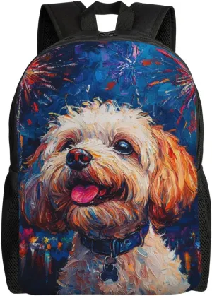 Fireworks Dog Backpack Waterproof Anti Theft Durable Light Laptop Bag Backpacks For Women Men Travel Gym Backpack
