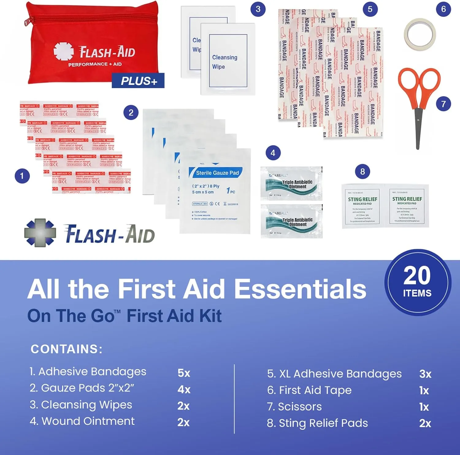 First Aid Kit – 4-Pack of Compact Travel IFAKs – Mini First Aid Kits for Emergency Preparedness, Events, Travel, Hiking, Camping, and Everyday Use – Portable and Lightweight