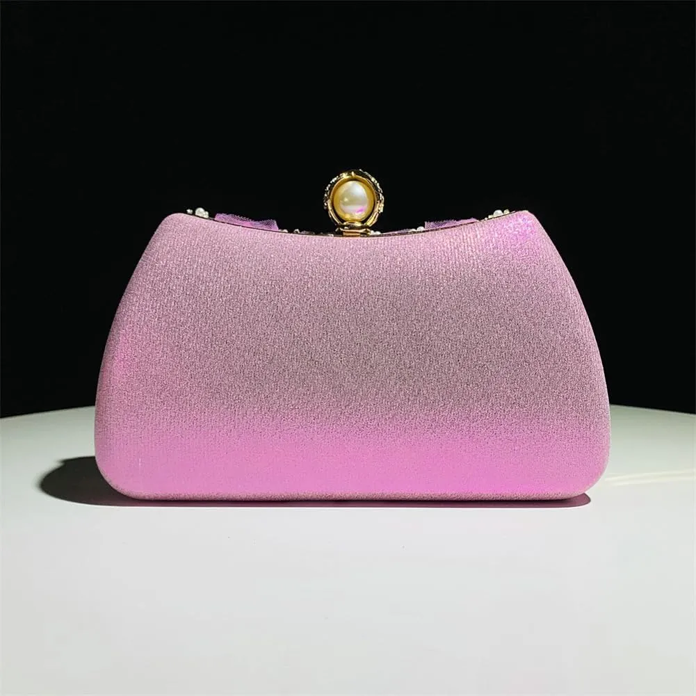 Floral Evening Handbags Women Satin Pearl Beaded Clutch Purses Chain Shoulder Bag Prom Bride Wedding Handbags 2025