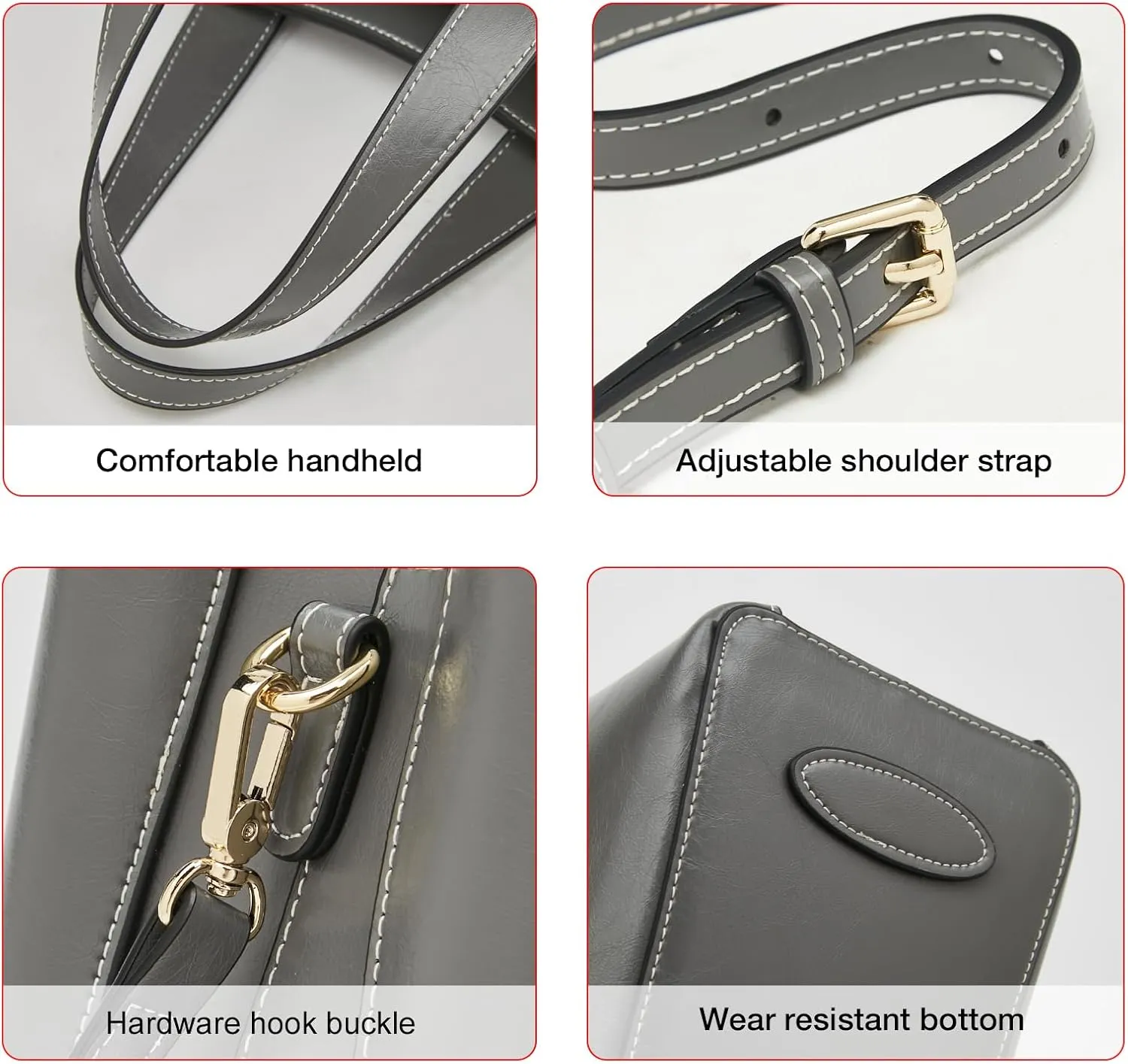FOXLOVER Crossbody Bags for Women Medium Size Top Handle Purses Oil-Waxed Leather Satchel Handbag Magnetic Zipper