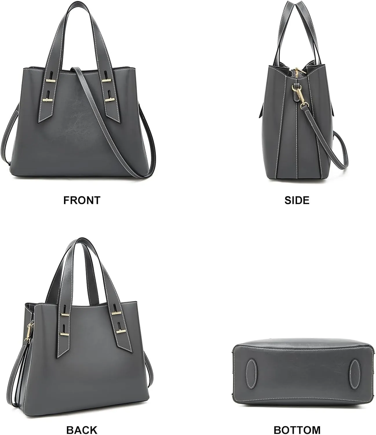 FOXLOVER Crossbody Bags for Women Medium Size Top Handle Purses Oil-Waxed Leather Satchel Handbag Magnetic Zipper