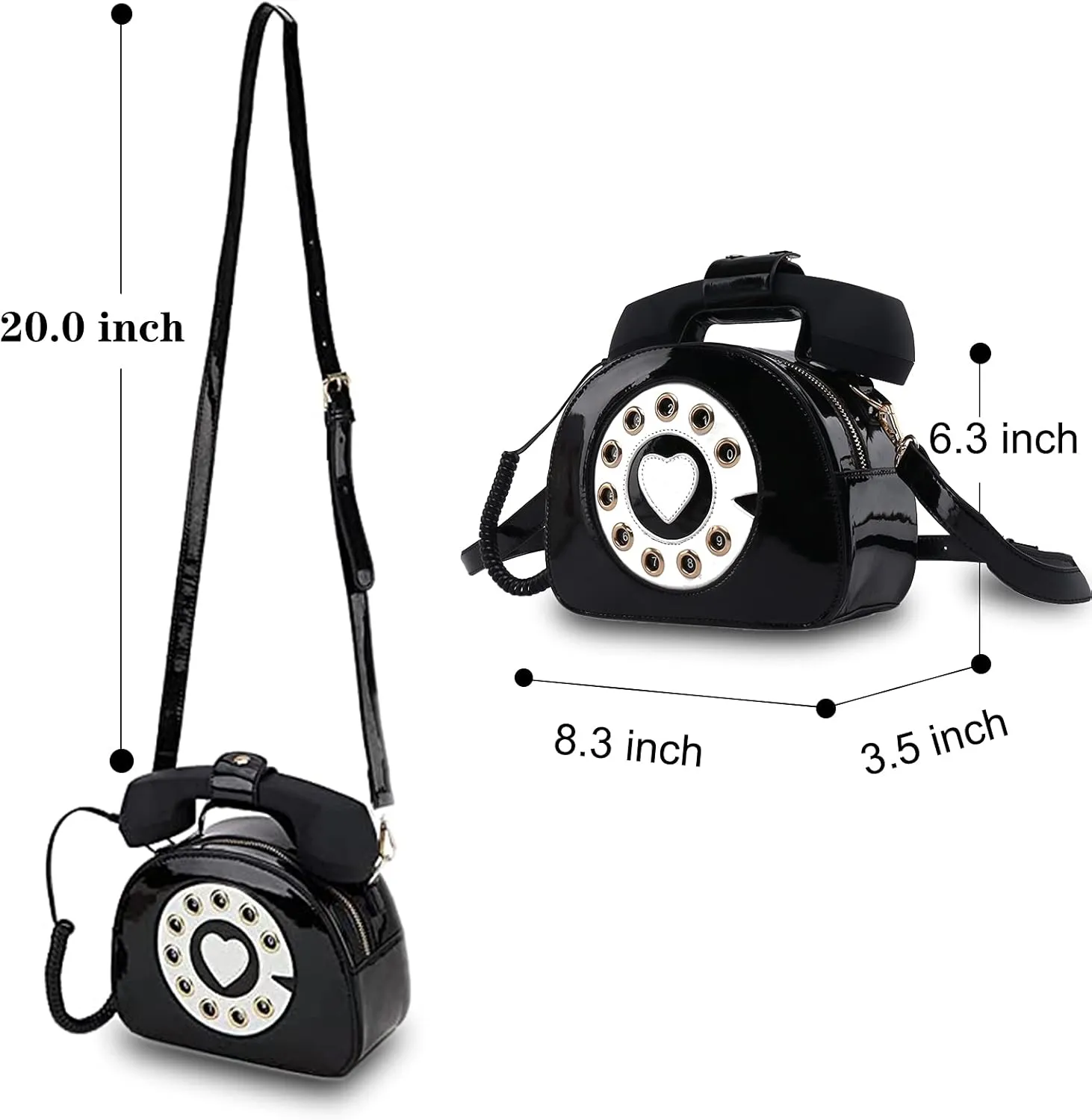 Fozehlad Novelty Telephone Shaped Shoulder Bag Funny Retro Phone Crossbody Bag Totes Chain Purse