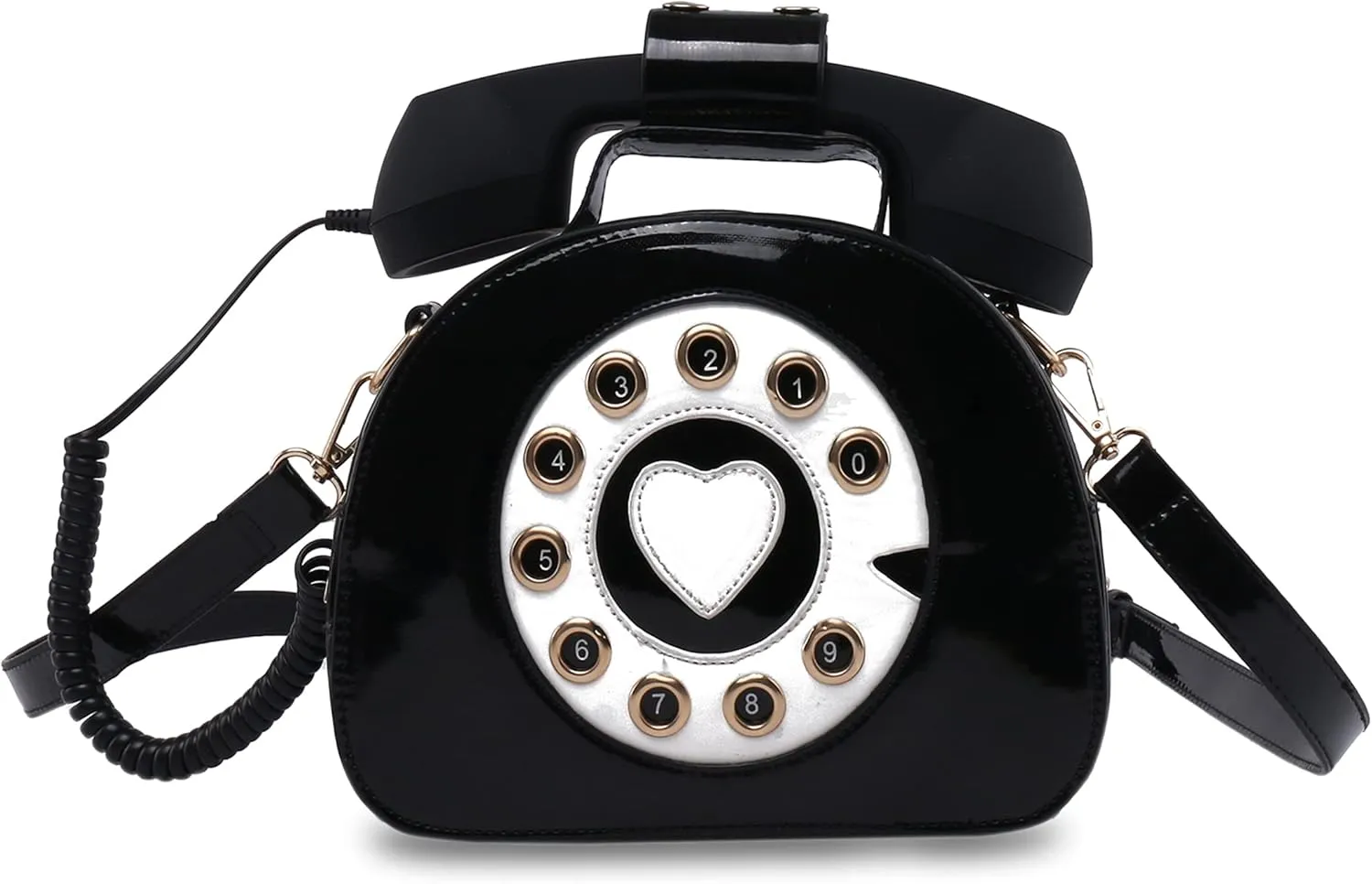 Fozehlad Novelty Telephone Shaped Shoulder Bag Funny Retro Phone Crossbody Bag Totes Chain Purse