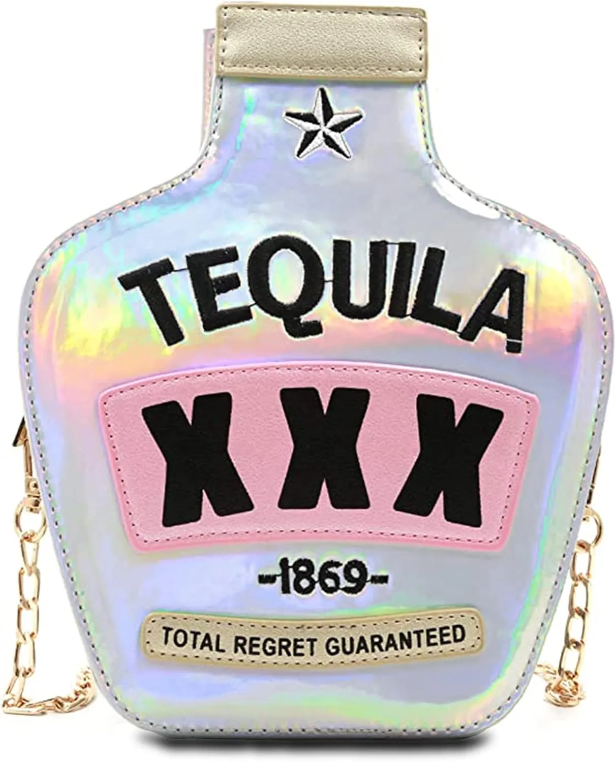 Fozehlad Novelty Tequila Crossbody Bag for Women Bottle Shaped Shoulder Handbags Elegant Evening Purse for Girls