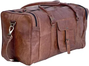 FR Fashion Co. 21" Full Grain Leather Duffel Bag