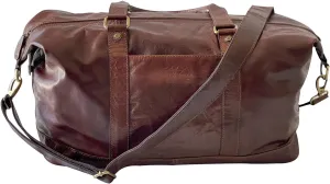 Full Grain Leather Duffle Bags for Men and Women| Travelling Weekend Leather Gym Duffel Bag, Leather Sports Duffel Bag, Color : Brown