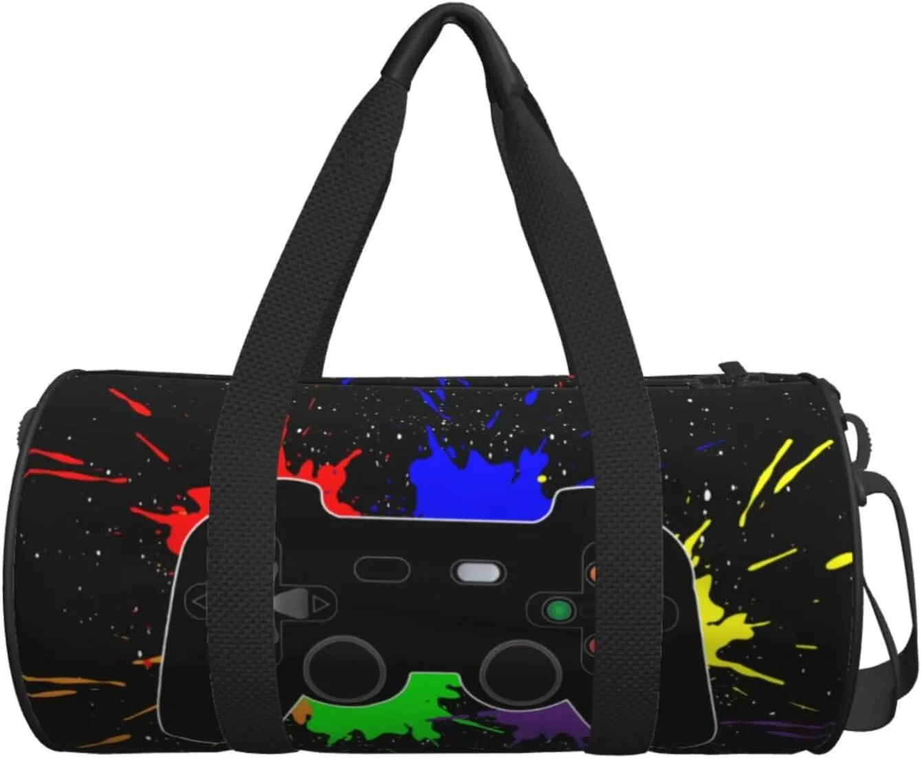 Game Joystick Gym Duffle Bag Foldable Gamer Gamepad Lightweight Carry On Weekender Travel Duffel Bags Sport Bags For Fitness Yoga Beach Swim Men Women