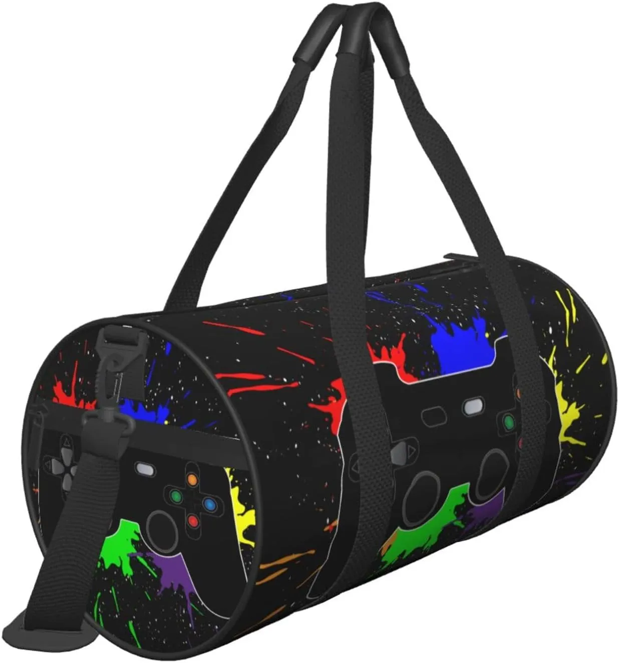 Game Joystick Gym Duffle Bag Foldable Gamer Gamepad Lightweight Carry On Weekender Travel Duffel Bags Sport Bags For Fitness Yoga Beach Swim Men Women