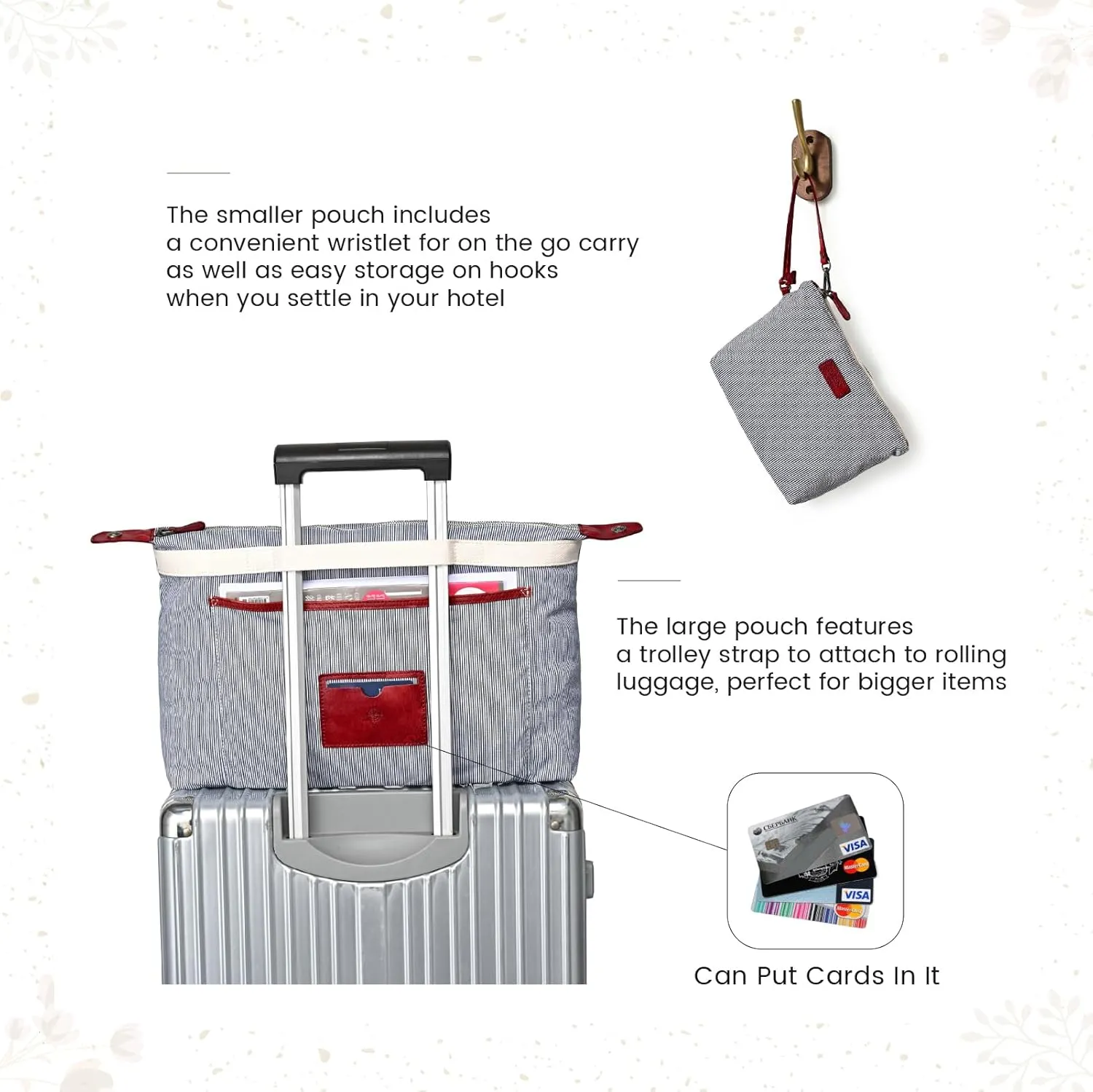 Genuine Leather Forest Island Tote | Spacious Handbag with Removable Inner Pouches