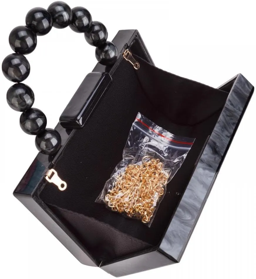 Gets Acrylic Clutch Purses for Women with Marbling Purses and Handbags Elegant Banquet Evening Crossbody Bag