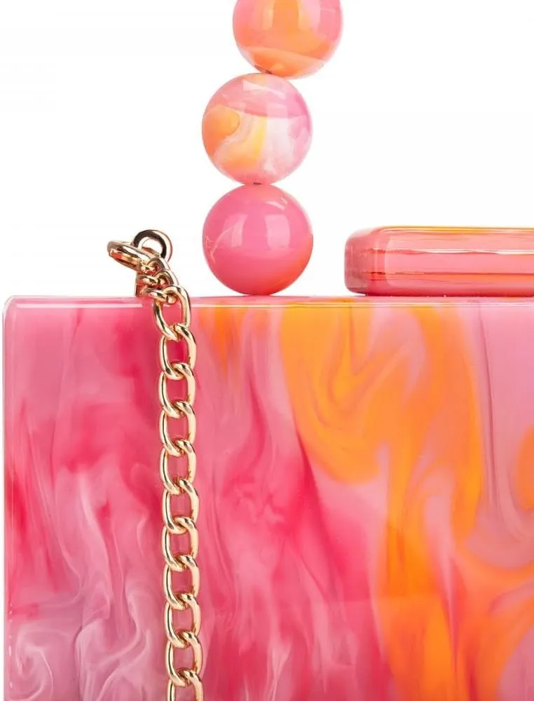 Gets Acrylic Clutch Purses for Women with Marbling Purses and Handbags Elegant Banquet Evening Crossbody Bag
