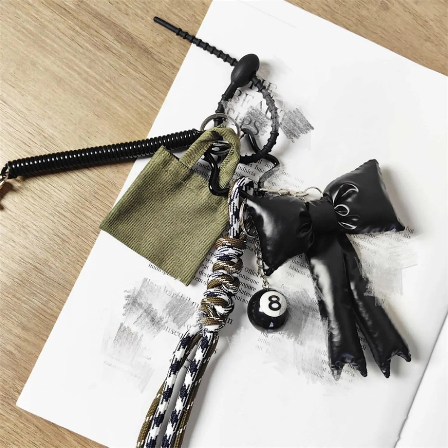 GGOOB Designer Rope Bag Charms for Handbag Purse Cute Keychain Y2k Hanging Ornament Aesthetic Preppy Stuff