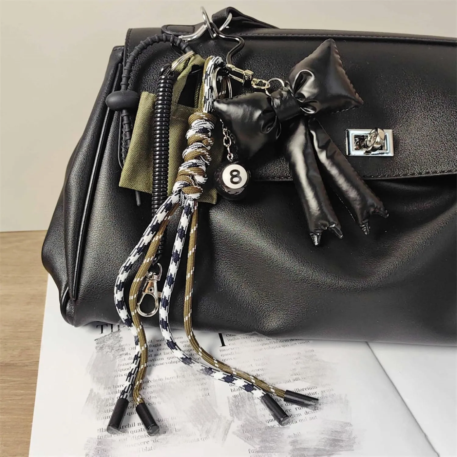 GGOOB Designer Rope Bag Charms for Handbag Purse Cute Keychain Y2k Hanging Ornament Aesthetic Preppy Stuff