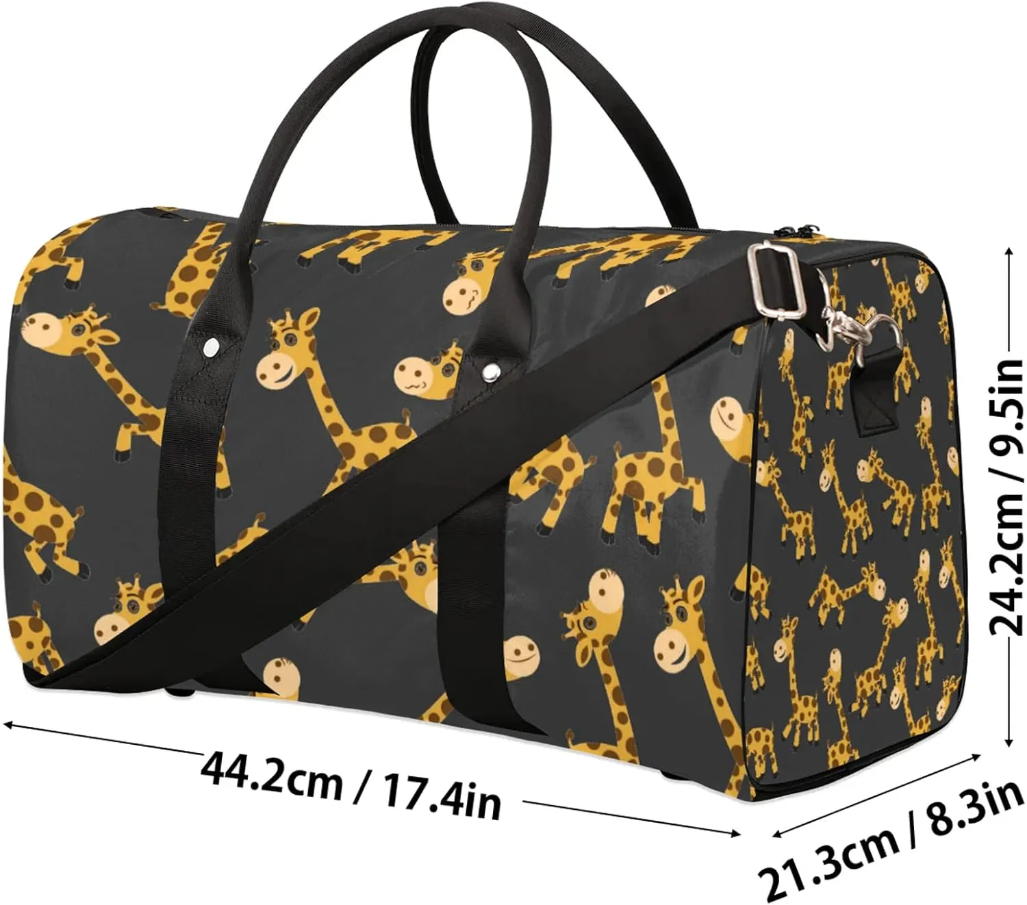 Giraffe Travel Duffle Bag, Weekender Bags for Women Men, Carry on Overnight Bag Waterproof Gym Bags, Hospital Bag for Labor and Delivery