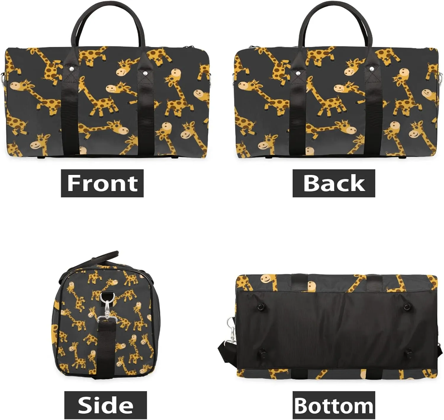 Giraffe Travel Duffle Bag, Weekender Bags for Women Men, Carry on Overnight Bag Waterproof Gym Bags, Hospital Bag for Labor and Delivery