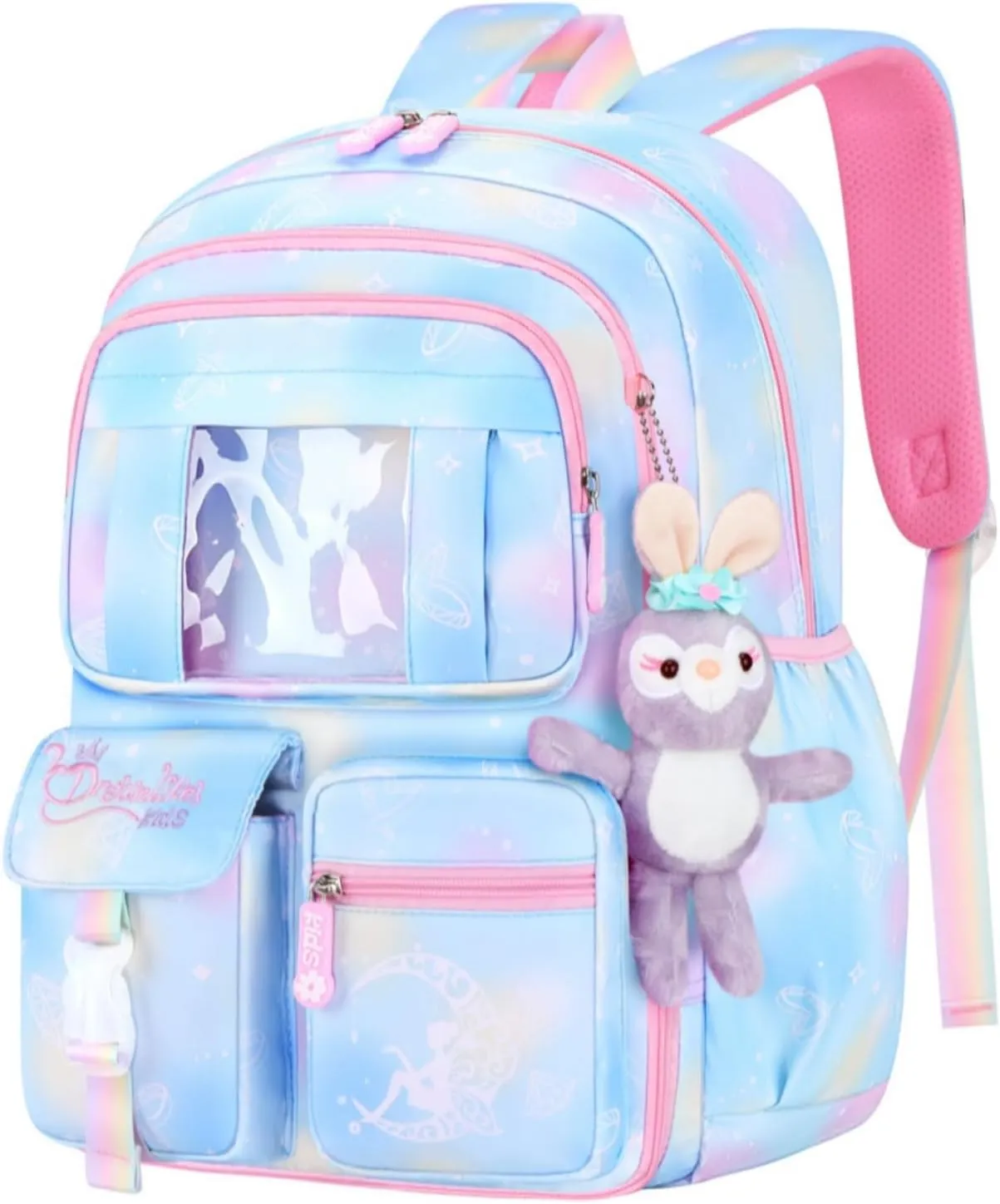 Girls Backpack,Kids Backpack for Girls Lightweight with Compartment,Girls Bookbag for Elementary Primary School((Blue)