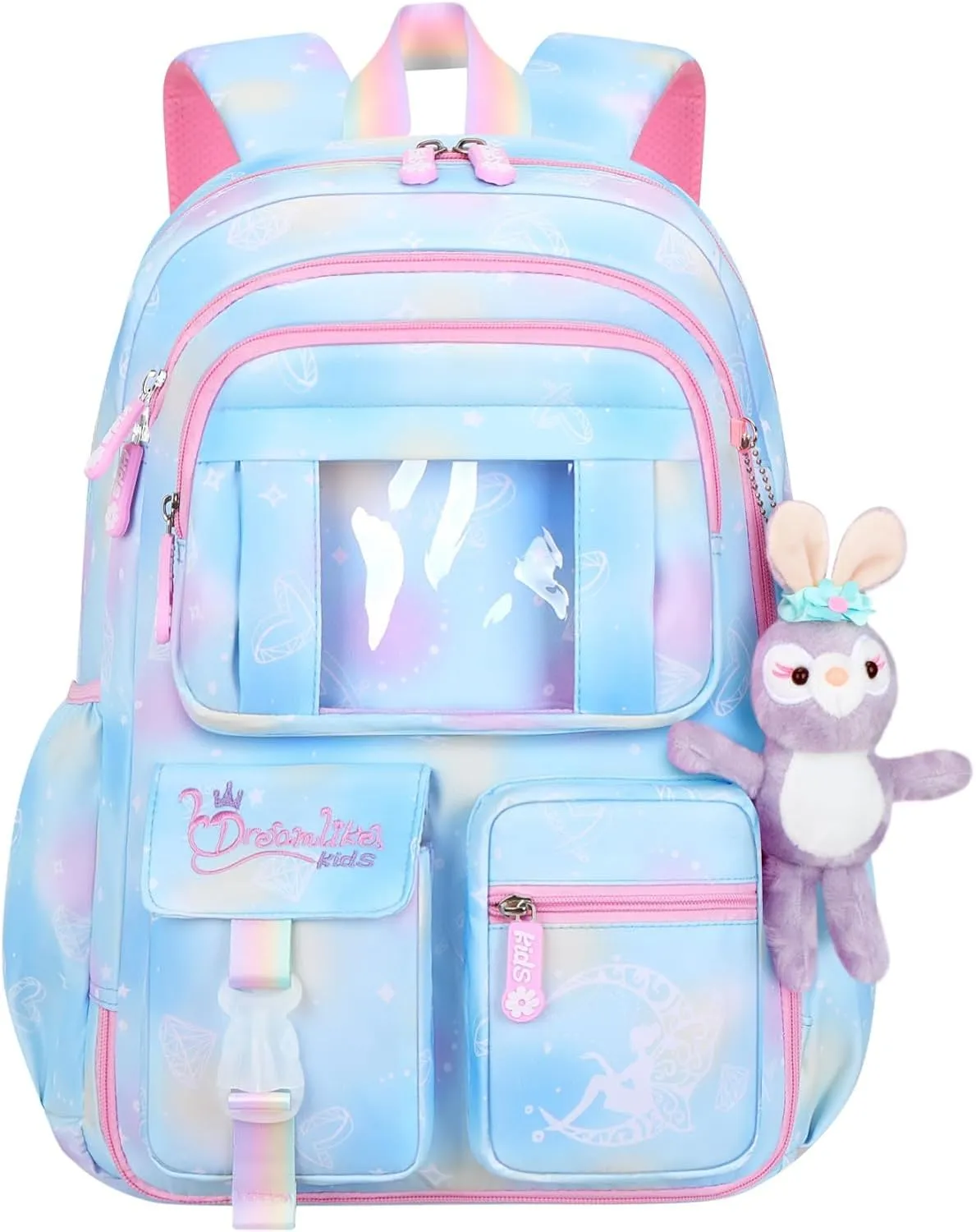 Girls Backpack,Kids Backpack for Girls Lightweight with Compartment,Girls Bookbag for Elementary Primary School((Blue)
