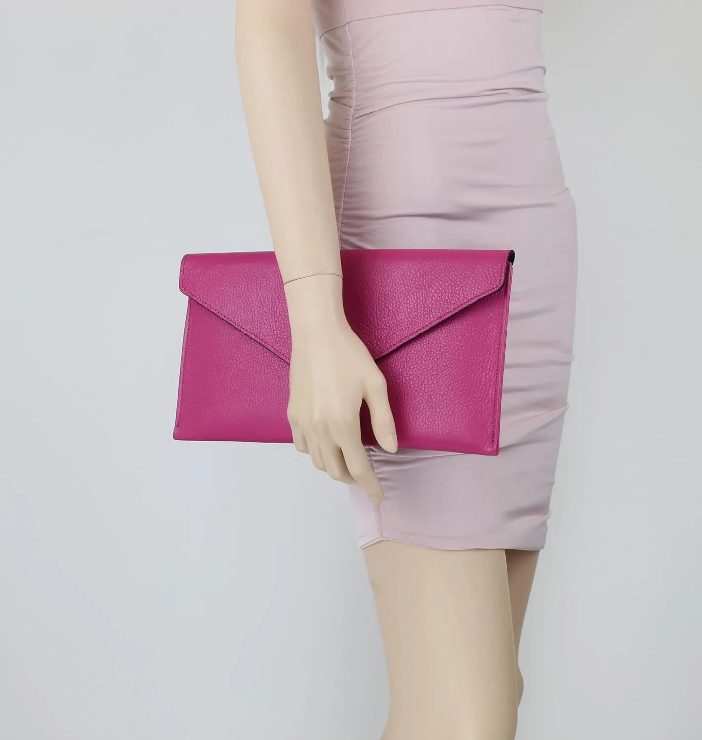 Girly HandBags Womens Italian Genuine Leather Envelope Clutch Bag