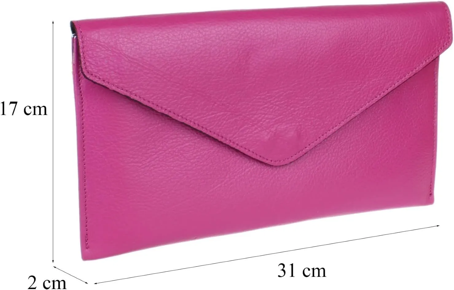 Girly HandBags Womens Italian Genuine Leather Envelope Clutch Bag