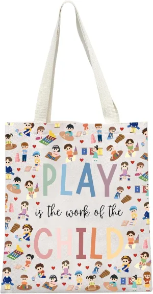 GJTIM Montessori Education Gift Montessori Teacher Appreciation Gift Montessori Parenting Montessorian Tote Bag