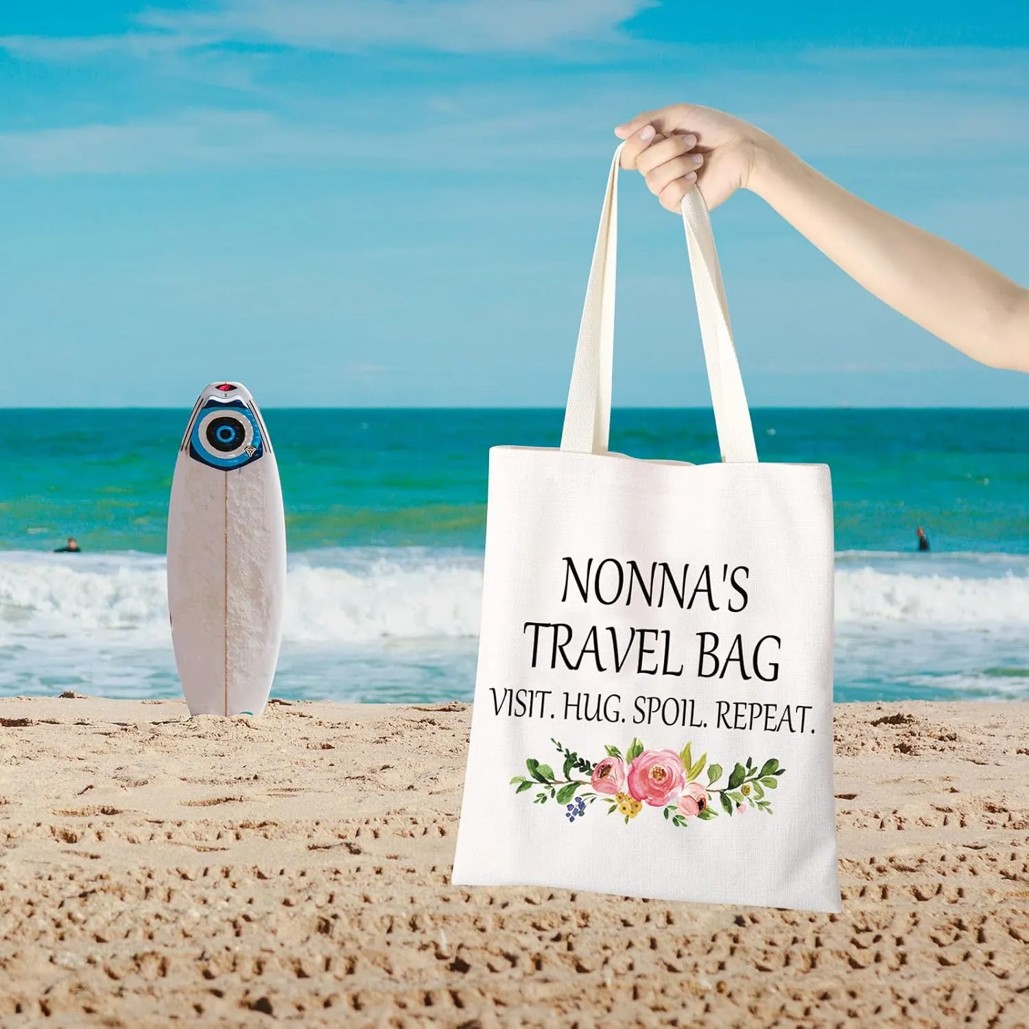 GJTIM Nonna Gift for Grandma from Grandchildren Travel Bag Grandmother Tote Bag (Nonna's Travel Tote)