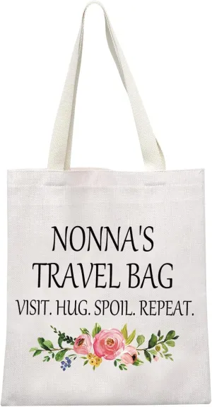 GJTIM Nonna Gift for Grandma from Grandchildren Travel Bag Grandmother Tote Bag (Nonna's Travel Tote)