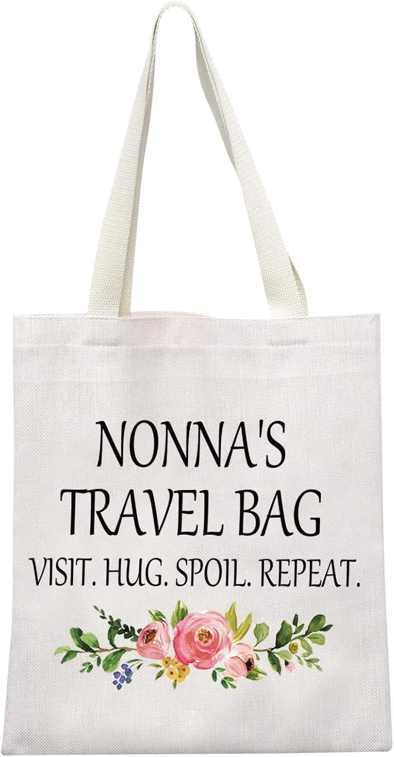 GJTIM Nonna Gift for Grandma from Grandchildren Travel Bag Grandmother Tote Bag (Nonna's Travel Tote)