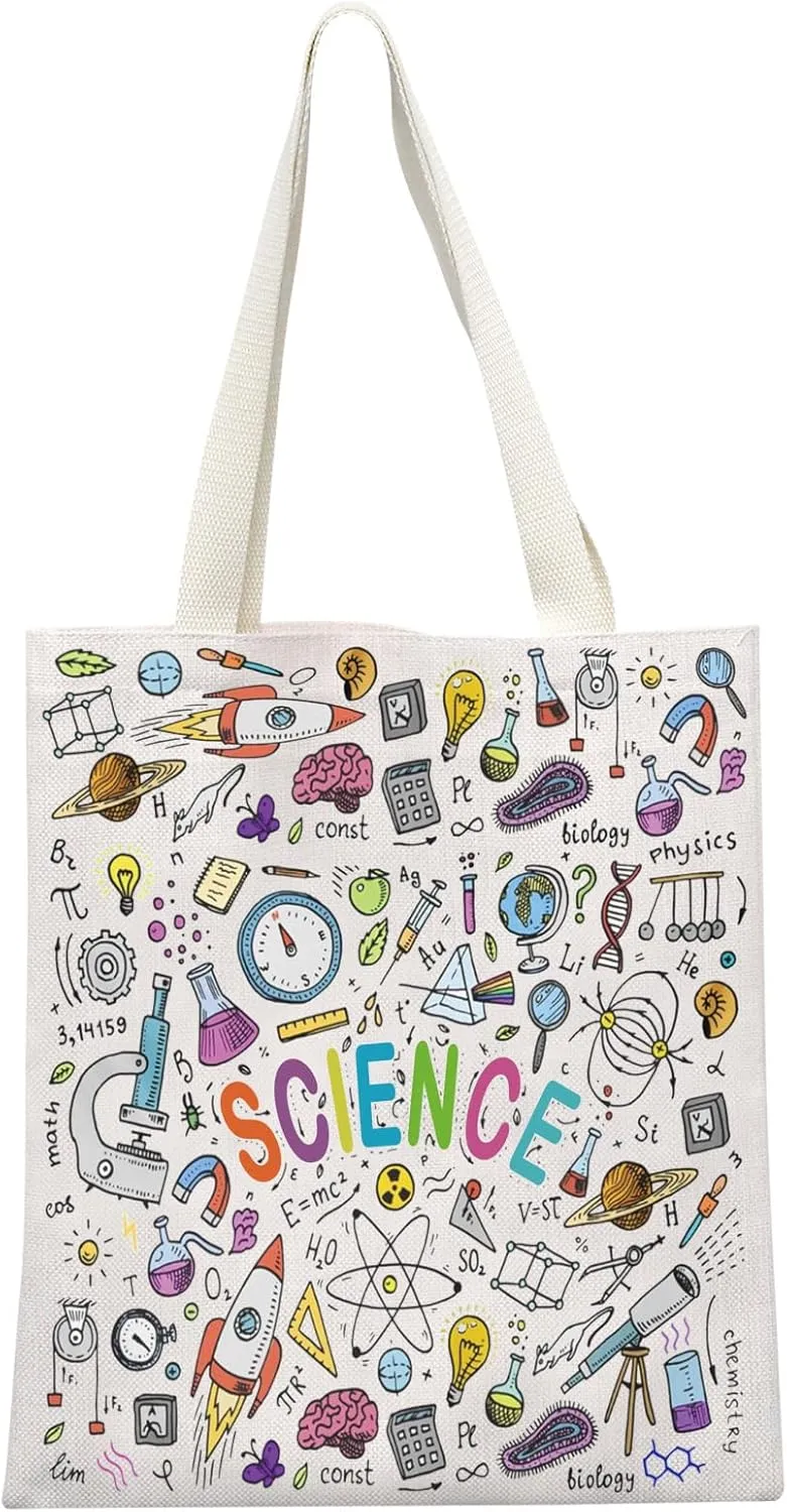 GJTIM Science Lover Teacher Gift Scientist Physicist Chemist Graduation Gift Science Tote Bag (Science Tote)