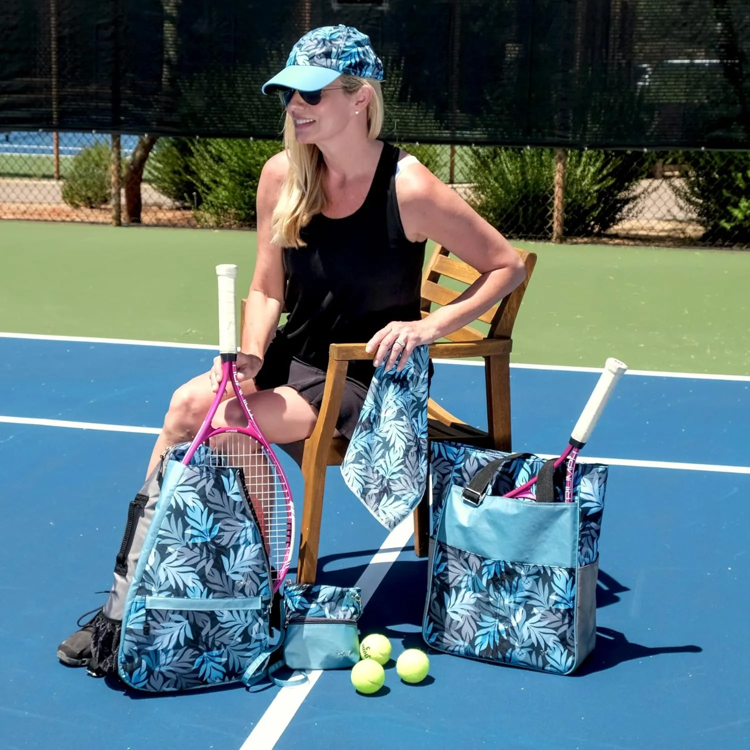 Glove It Tennis Tote Bag, Tennis Bag for Women, Ladies Sports Shoulder Bag, Large Tote with 6 Pockets, fits 2 Rackets.