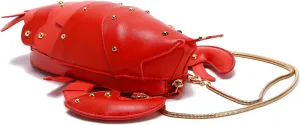 GOKTOW Lobster Coin Purse, Novelty Purse,Unique Purses for Women,Fun 3D Stuffed Animal Handbag Shoulder Bag