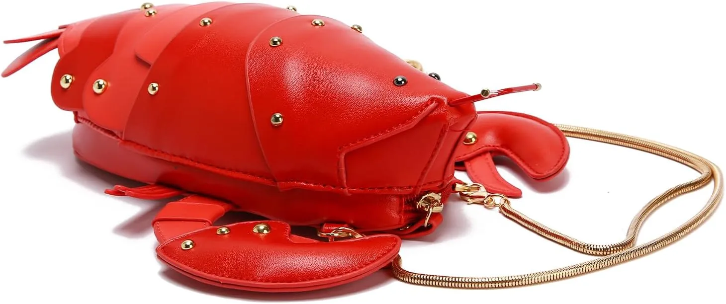 GOKTOW Lobster Coin Purse, Novelty Purse,Unique Purses for Women,Fun 3D Stuffed Animal Handbag Shoulder Bag