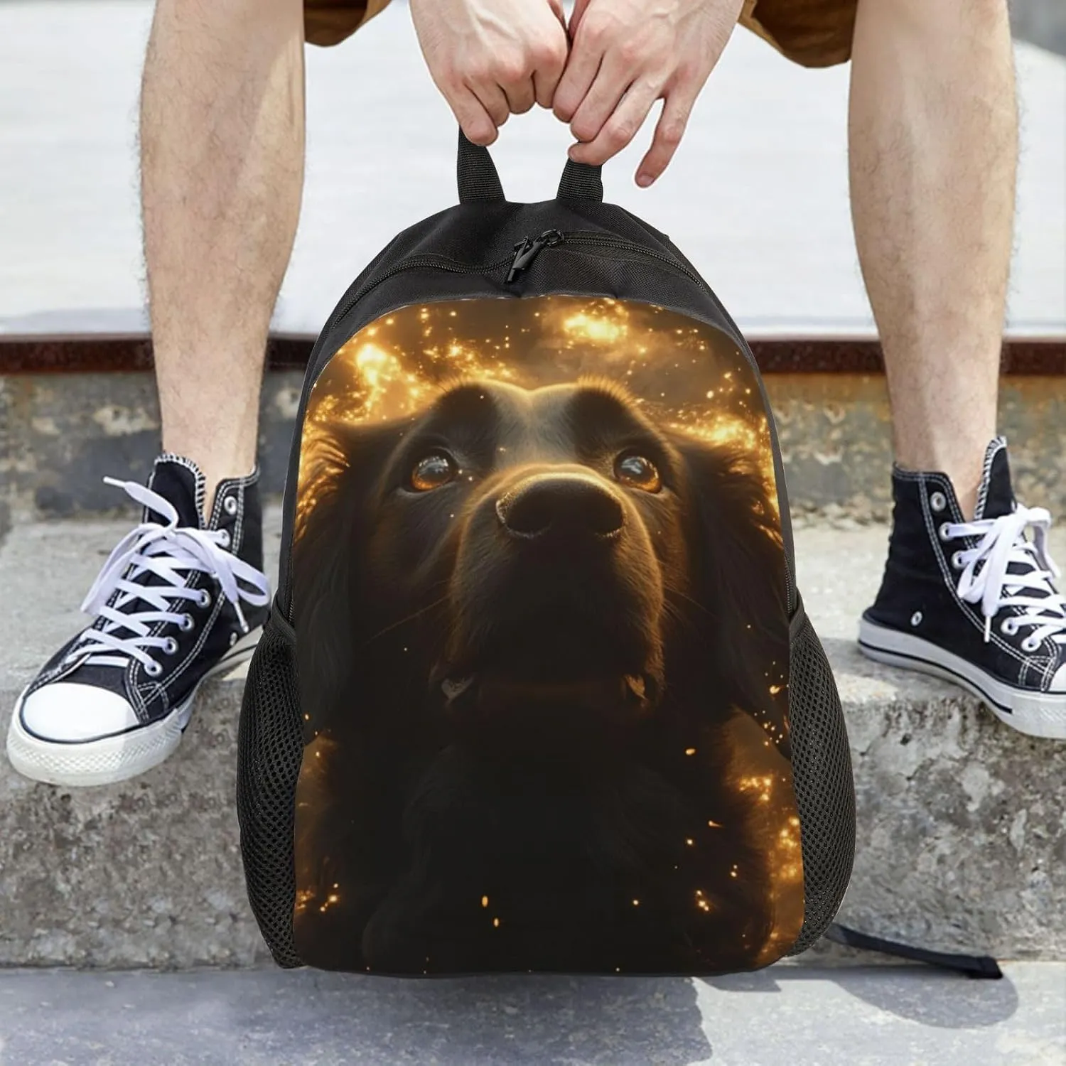 Golden Dog Backpack Waterproof Anti Theft Durable Light Laptop Bag Backpacks For Women Men Travel Gym Backpack