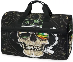 Goth Travel Duffel Bags Skulls Sports Duffel Bag Gothic Gym Bag Travel Luggage Overnight Bags for Men Women Duffel Bags with Adjustable Strap for Traveling