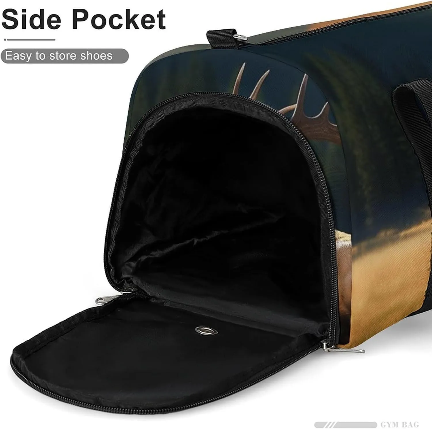 Gym Bag Elk In The Meadow Duffel Bag for Men Women Overnight Bag with Shoe Compartment Workout Bags