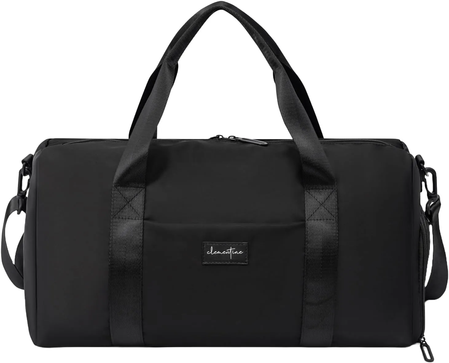 Gym Bag for Women with Shoe Compartment and Wet Pocket | Durable Lightweight Gym Duffle Bag with Motivational Quote and Graphic Designs | Great for Exercise and Overnights | Black