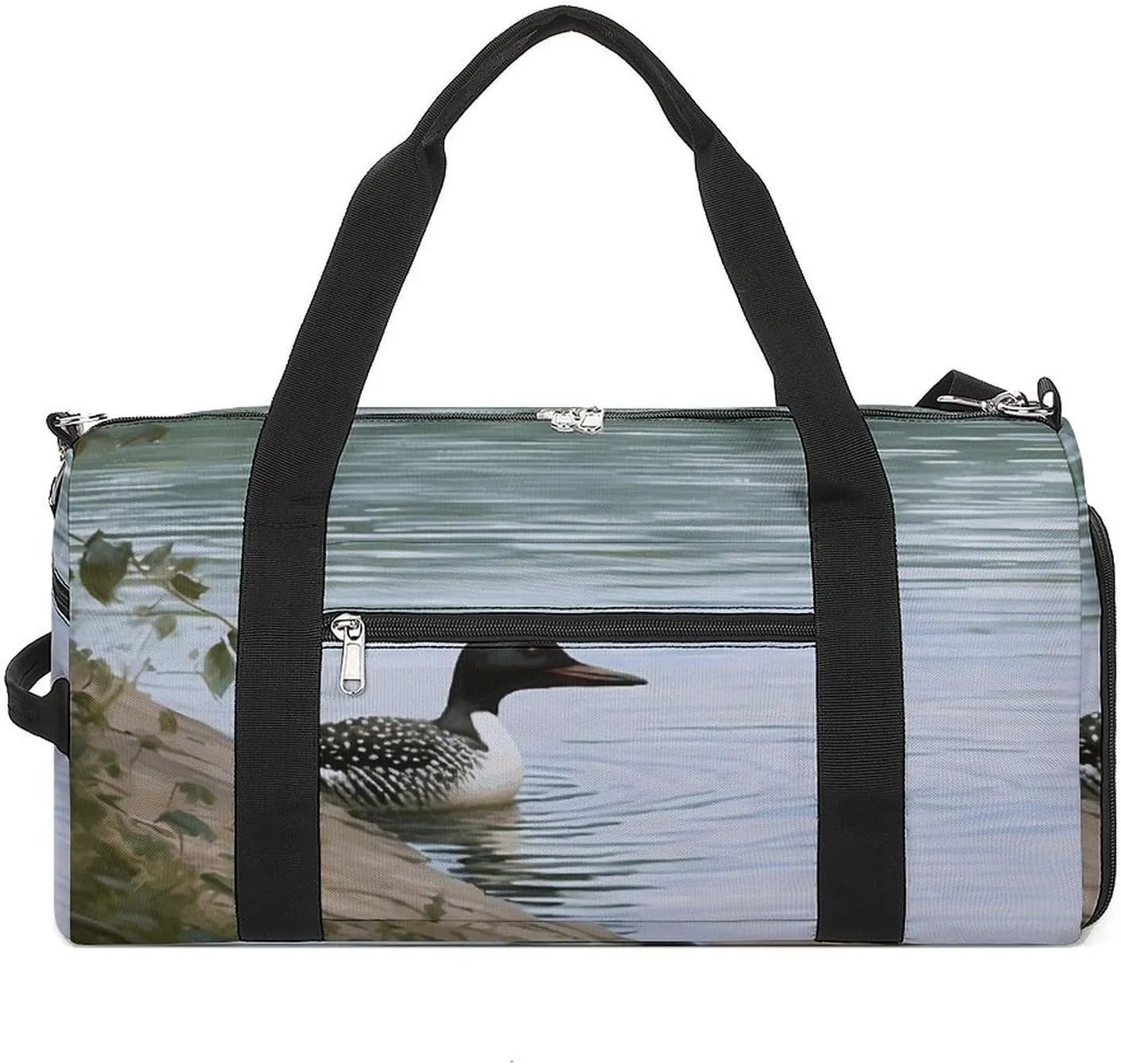 Gym Bag, Loon Nature Birds Printed Gym Bag,zippered Gym Bag,travel Gym Bag,gym Bag with Compartments