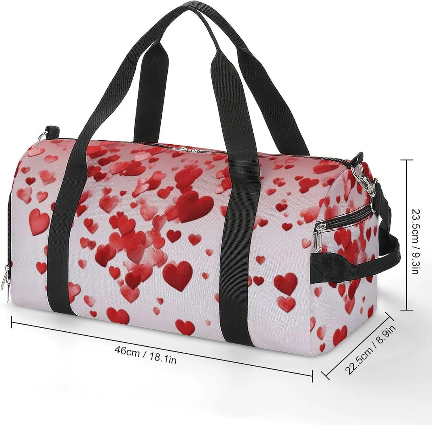 Gym Bags for Men Women Falling Red Petals Duffle Bag Travel Overnight Bag with Shoe Compartment Tote Bags