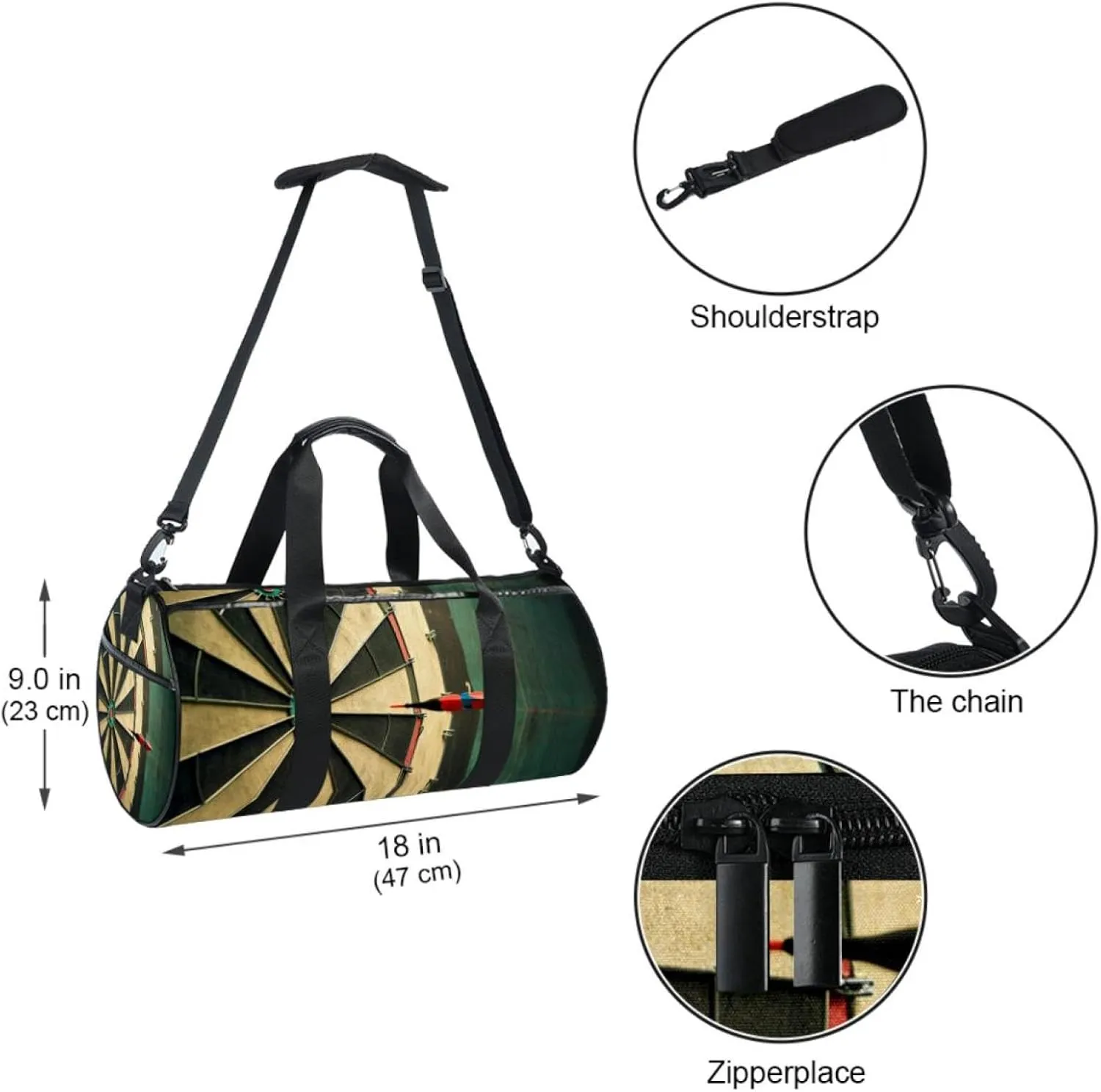 Gym Bags for Men,Travel Duffel Bags for Women,Board Game Darts,Workout Bag