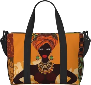 Gym Bags Small African Woman Duffel Bag Overnight Bag with Shoe Compartment Carryon Bag for Men Women