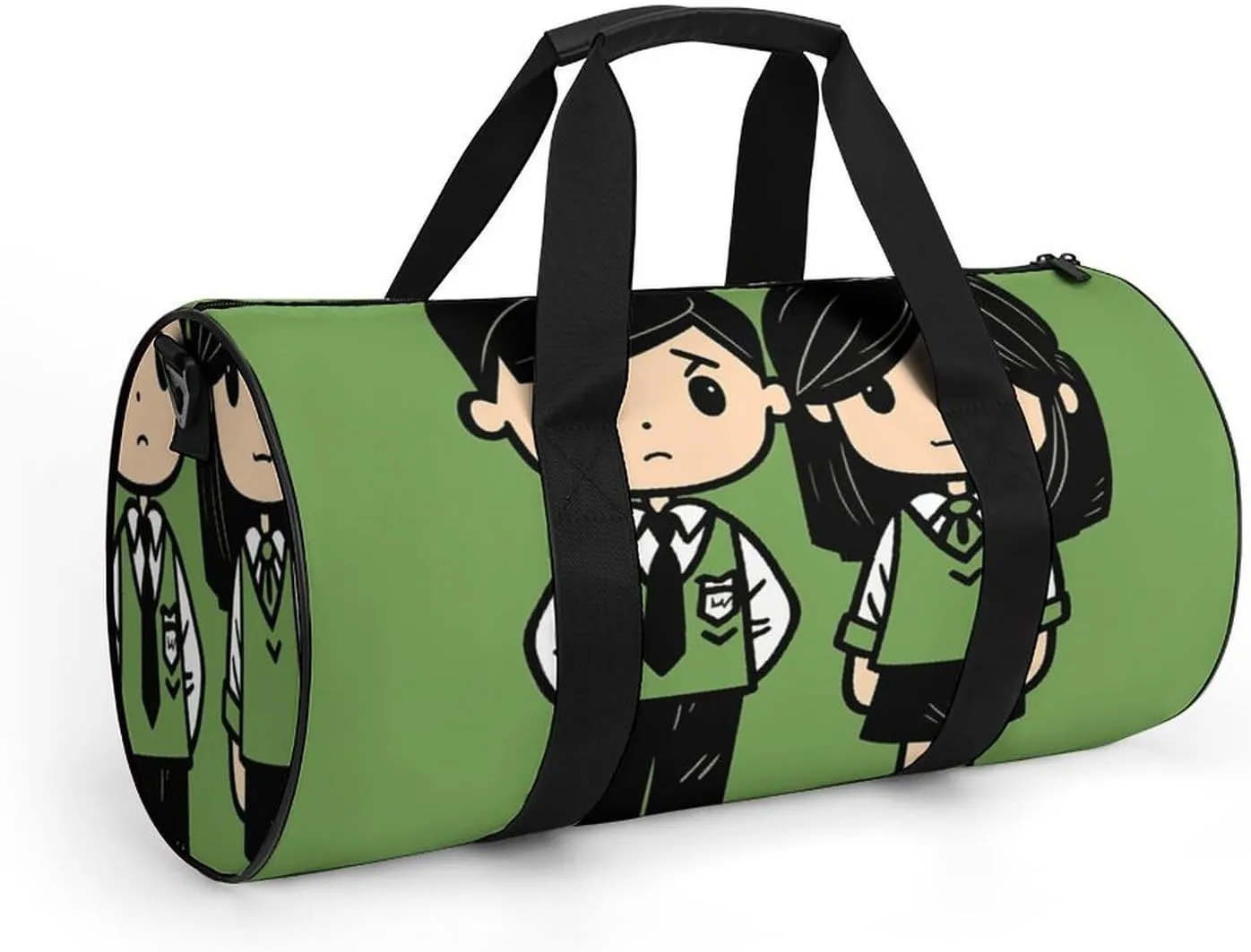 Gym Bags Small Cartoon Couple Duffel Bag Overnight Bag with Shoe Compartment Carryon Bag for Men Women