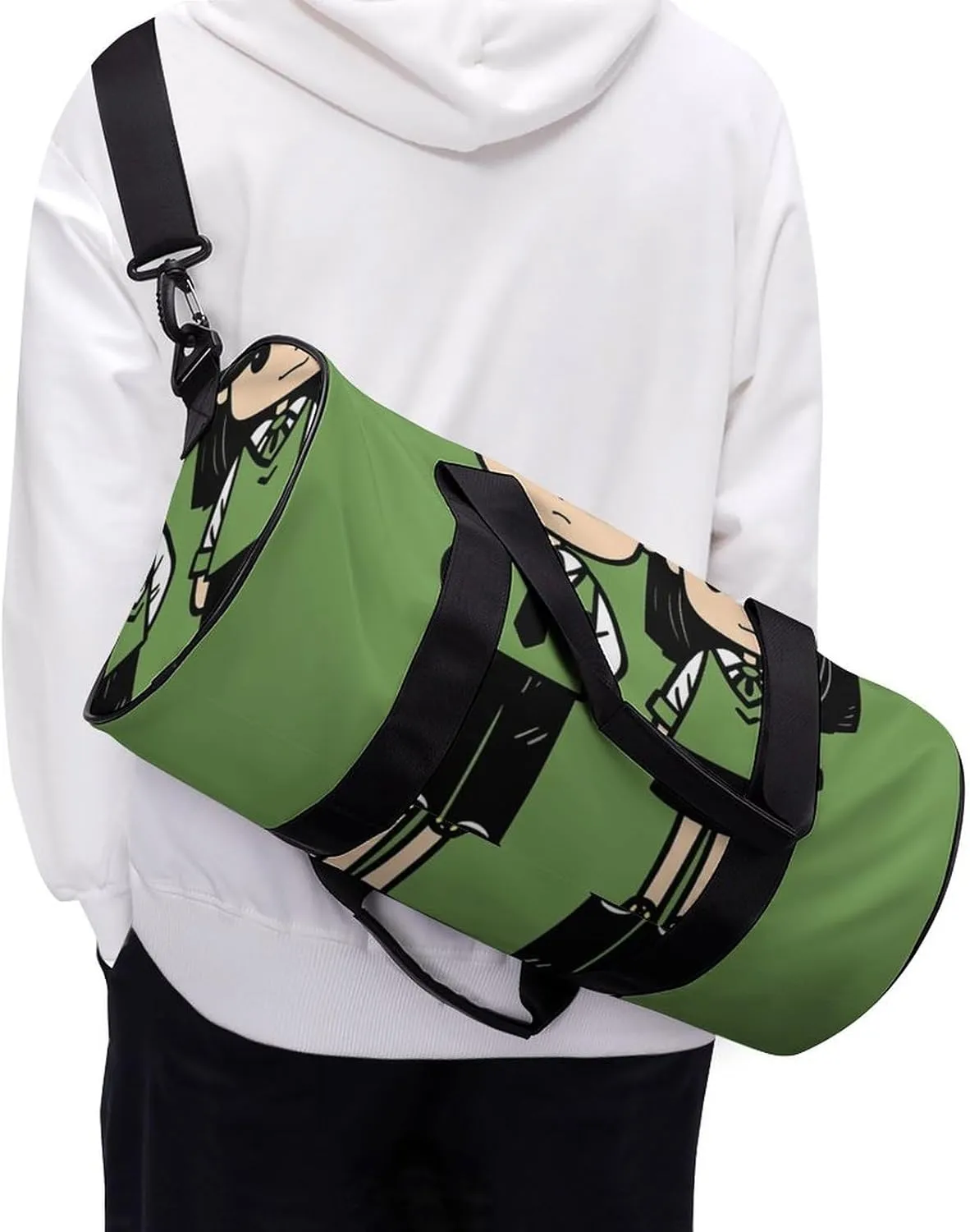 Gym Bags Small Cartoon Couple Duffel Bag Overnight Bag with Shoe Compartment Carryon Bag for Men Women