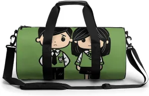 Gym Bags Small Cartoon Couple Duffel Bag Overnight Bag with Shoe Compartment Carryon Bag for Men Women