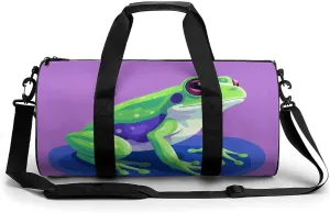 Gym Bags Small Color Block Frog Duffel Bag Overnight Bag with Shoe Compartment Carryon Bag for Men Women